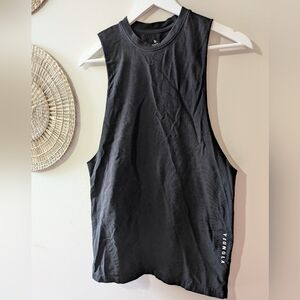 Black Sleeveless Muscle Tank with 'YOUNGLA' Side Logo